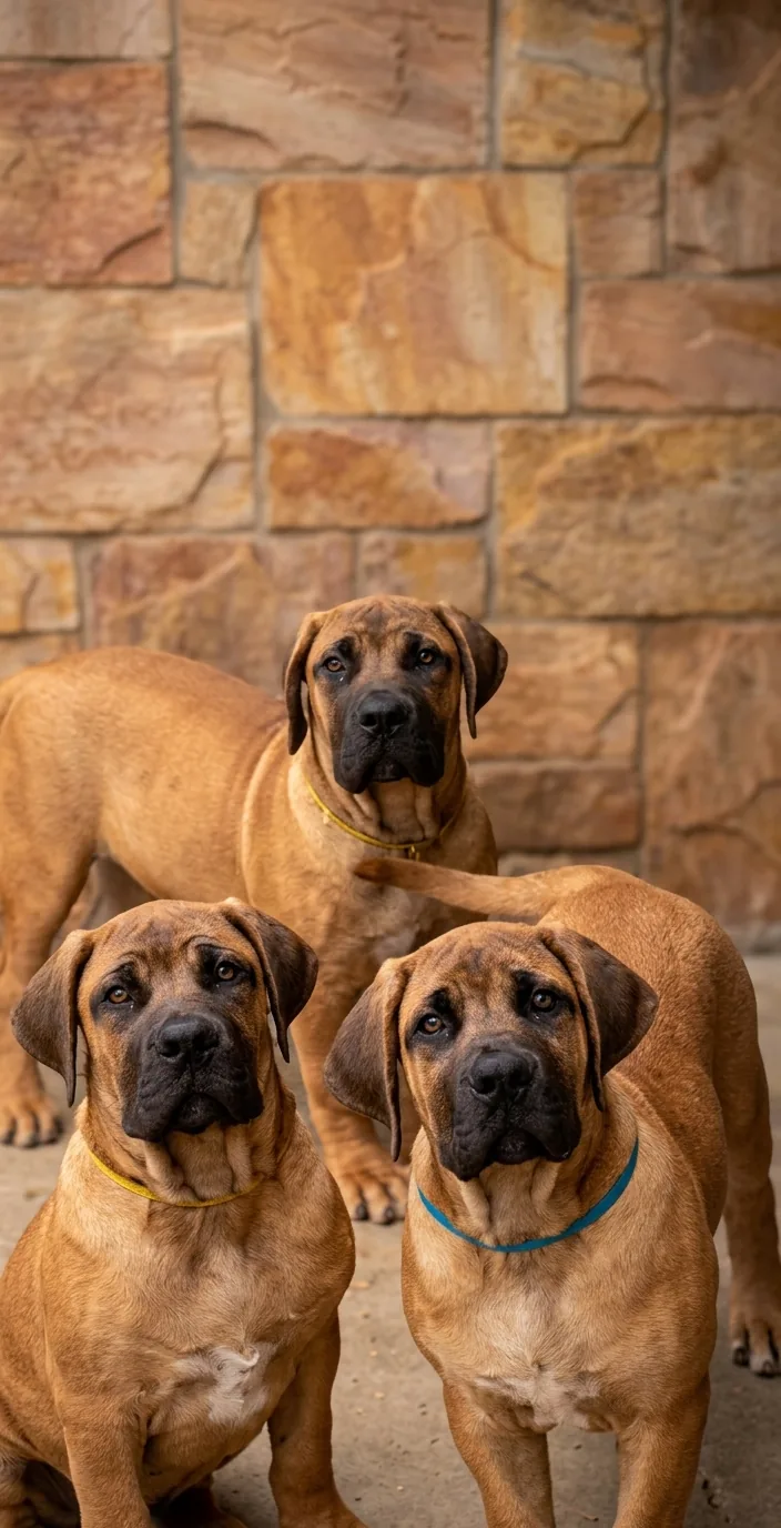 Trio de filhotes Boerboel Terra Brasa